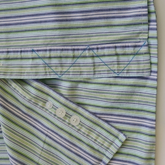 Roper Green & Blue Stripes Button Down Shirt - Picture 4 of 9